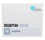 Лозартан, таблетки покрытые пленочной оболочкой 100 мг 60 шт