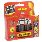 Лента липкая, 4 шт Убойная сила от мух